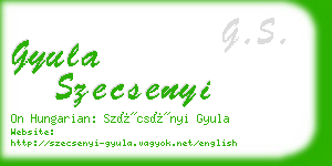 gyula szecsenyi business card